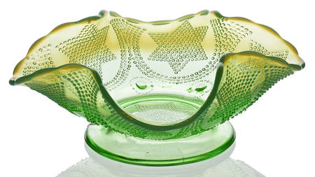 Beaded Stars Green (Opalescent) by Fenton