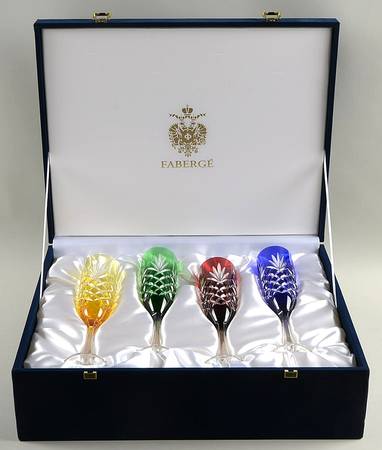 Odessa Fluted Champagne - Set of 4 Colors (Red, Cobalt, Green & Yellow)