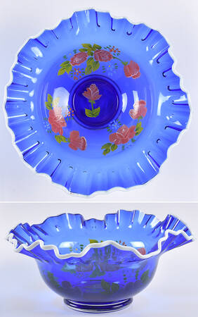 Snowcrest Cobalt Blue 10" Round Double Crimped Bowl