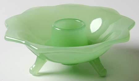 848 Jade Green 3 Toed Candleholder