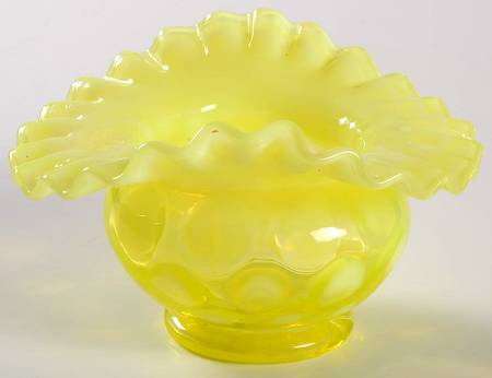 Dot Optic Topaz (Opalescent) 3" Oval Vase by Fenton