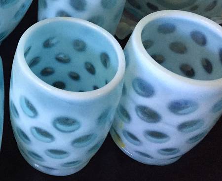 Coin Dot Blue (Opalescent) 10 Oz Flat Tumbler