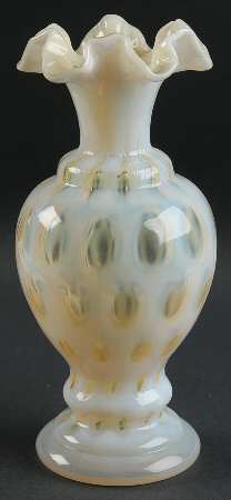 Coin Dot Honeysuckle 8" Double Crimped Vase