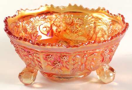 Panther Marigold (Carnival) 5" 3-Toed Footed Bowl