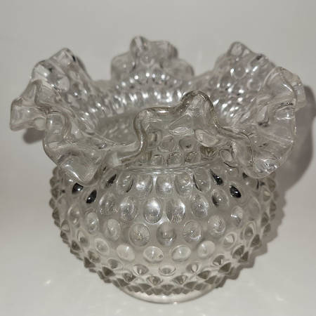 Hobnail Clear 5" Double Crimped Vase