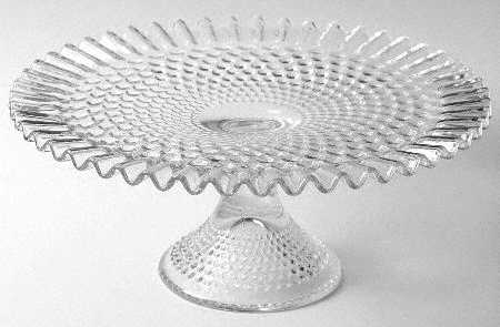Hobnail Clear Round Cake Stand