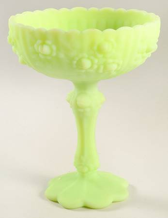 Lime Sherbet Satin #9222 7" X 6" Rose Comport