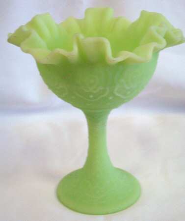 Lime Sherbet Satin Round Compote (Height X Width)