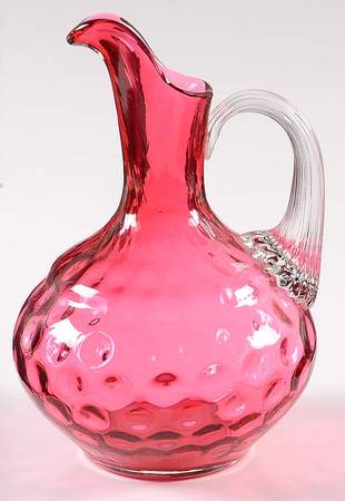 Dot Optic Ruby Overlay (Cranberry) Cruet No Stopper