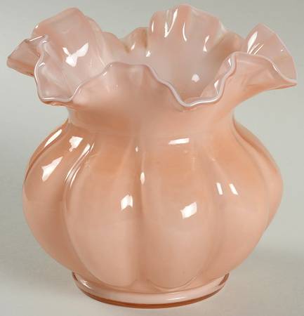Rose Overlay 5" Double Crimped Vase