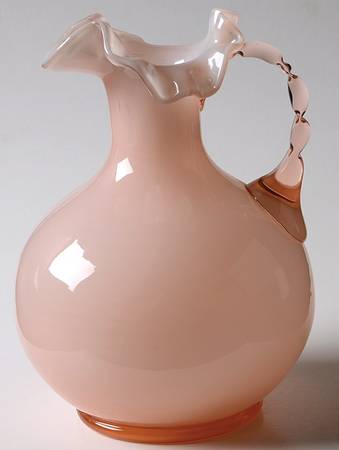 Rose Overlay 7" Handled Jug