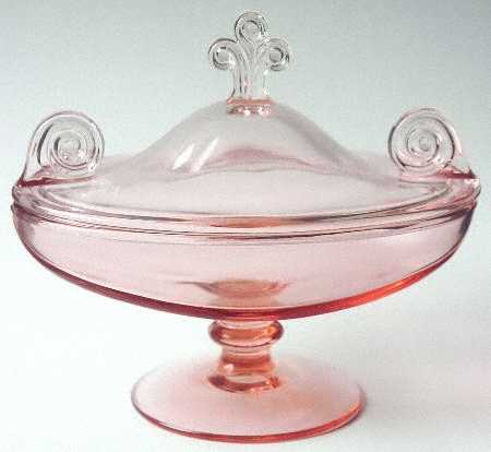 2395 Pink Footed Candy Box & Lid