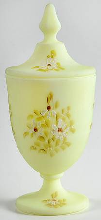 Daisies on Custard Candy Jar & Lid