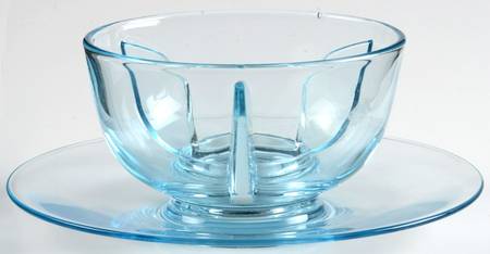 Ice Blue (Azure) Ice Dish with Tomato Insert
