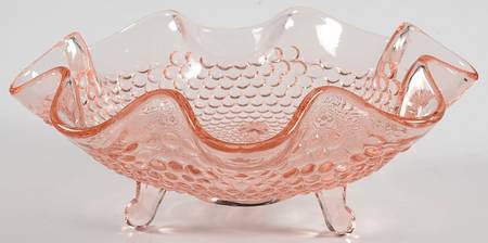 1932 Pink 6" 3-Toed Footed Bowl