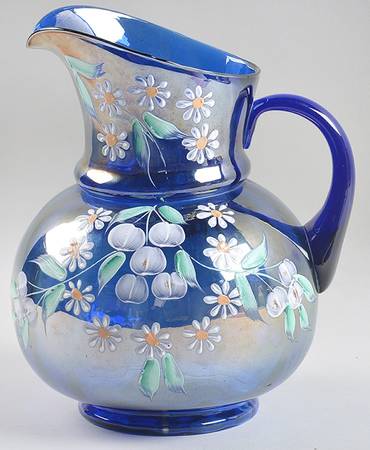 Cherries and Blossoms Cobalt Blue 100 Oz Pitcher