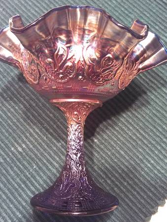 Persian Medallion Blue (Carnival) Round Compote (Height X Width)