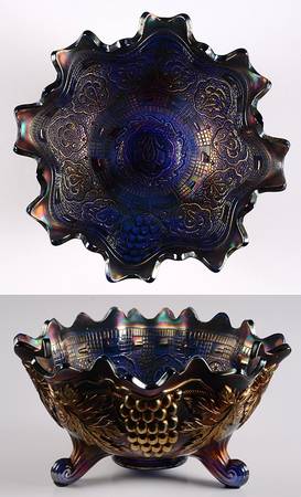 Persian Medallion Blue (Carnival) 10" Fluted Bowl