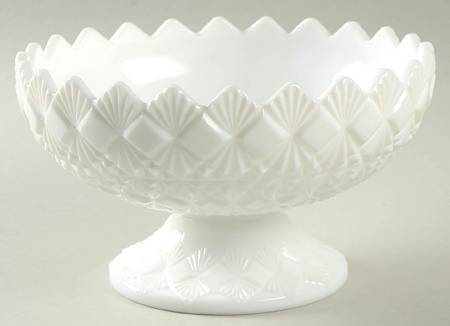 Fine Cut and Block (Milk Glass) Candle Bowl