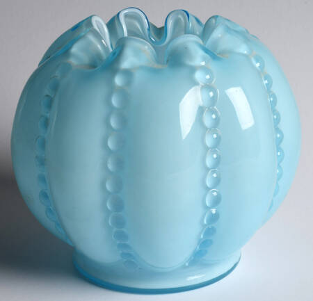 Blue Overlay 5" Rose Bowl
