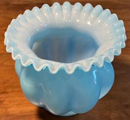 Blue Overlay 5" Flower Vase
