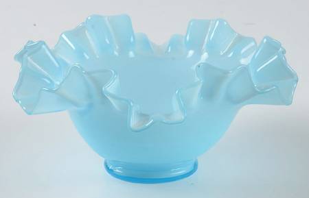 Blue Overlay 7" Round Double Crimped Bowl