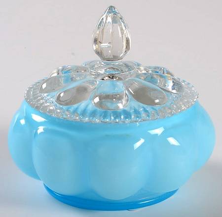 Blue Overlay Puff Jar & Lid