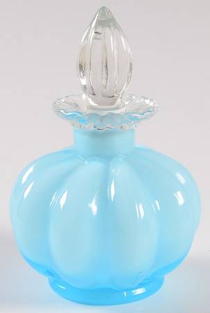 Blue Overlay Cologne Bottle & Stopper