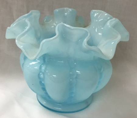 Blue Overlay 4" Flower Vase