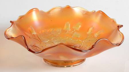 Acorn Marigold (Carnival, Line 835) 7" Round Crimped Bowl