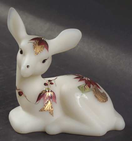 Poinsettia Glow Fawn Figurine
