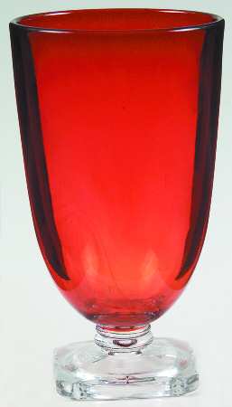 Elizabeth Ruby (Ruby Bowl, Clear Base, Stem 1639) by Fenton