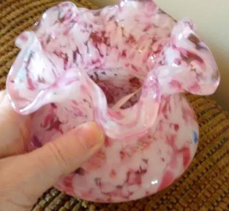 Vasa Murrhina Rose Mist 4" Flower Vase