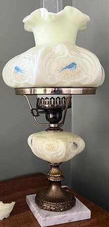 Bluebirds on Custard Student Lamp & Globe