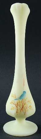 Bluebirds on Custard 8" Bud Vase