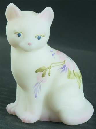 Asters and Butterflies Cat Figurine