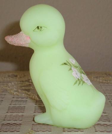 Pink Blossoms Duckling Figurine