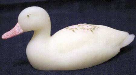 Pink Blossoms Mallard Figurine