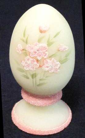 Pink Blossoms Egg on Stand