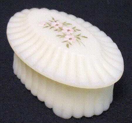 Pink Blossoms Oval Jewelry Box & Lid