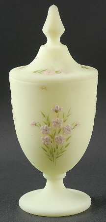 Pink Blossoms Footed Candy Dish & Lid