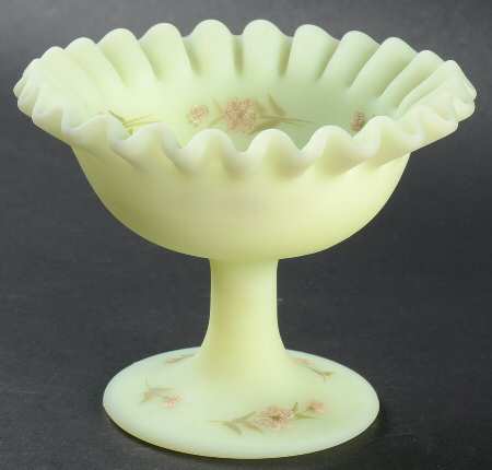 Pink Blossoms Footed Open Nut Dish