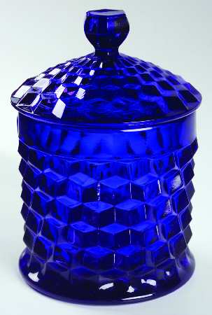 American Clear (Stem 2056) Cobalt Blue Cookie Jar & Lid