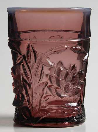 Waterlily and Cattails Amethyst (Opalescent) by Fenton
