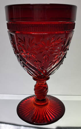 Flower Window Ruby Water Goblet