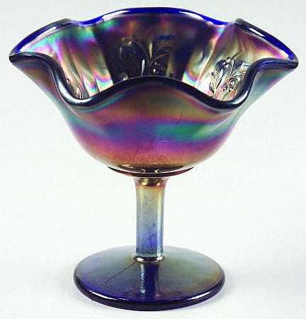 Holly Blue (Carnival, Older) Round Compote (Height X Width)