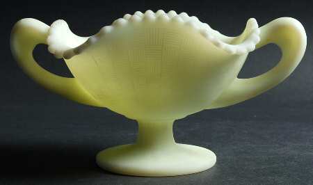 Custard Satin Footed Handled Open Jam/Jelly