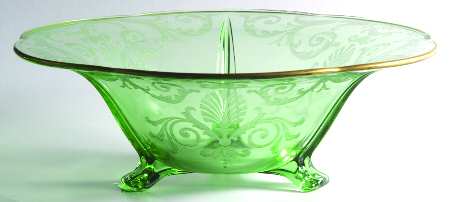 Versailles Green (Gold Trim, Stem 5098) by Fostoria