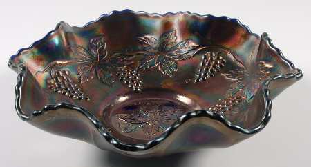 Vintage Cobalt (Carnival) 9" Round Crimped Bowl