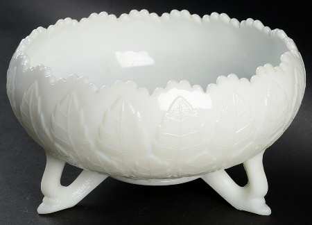 Leaf Tiers Milk Glass 7" 3-Toed Footed Bowl by Fenton